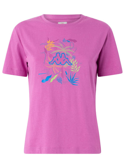 T-SHIRT LOGO GAMINO KAPPA DONNA FUXIA