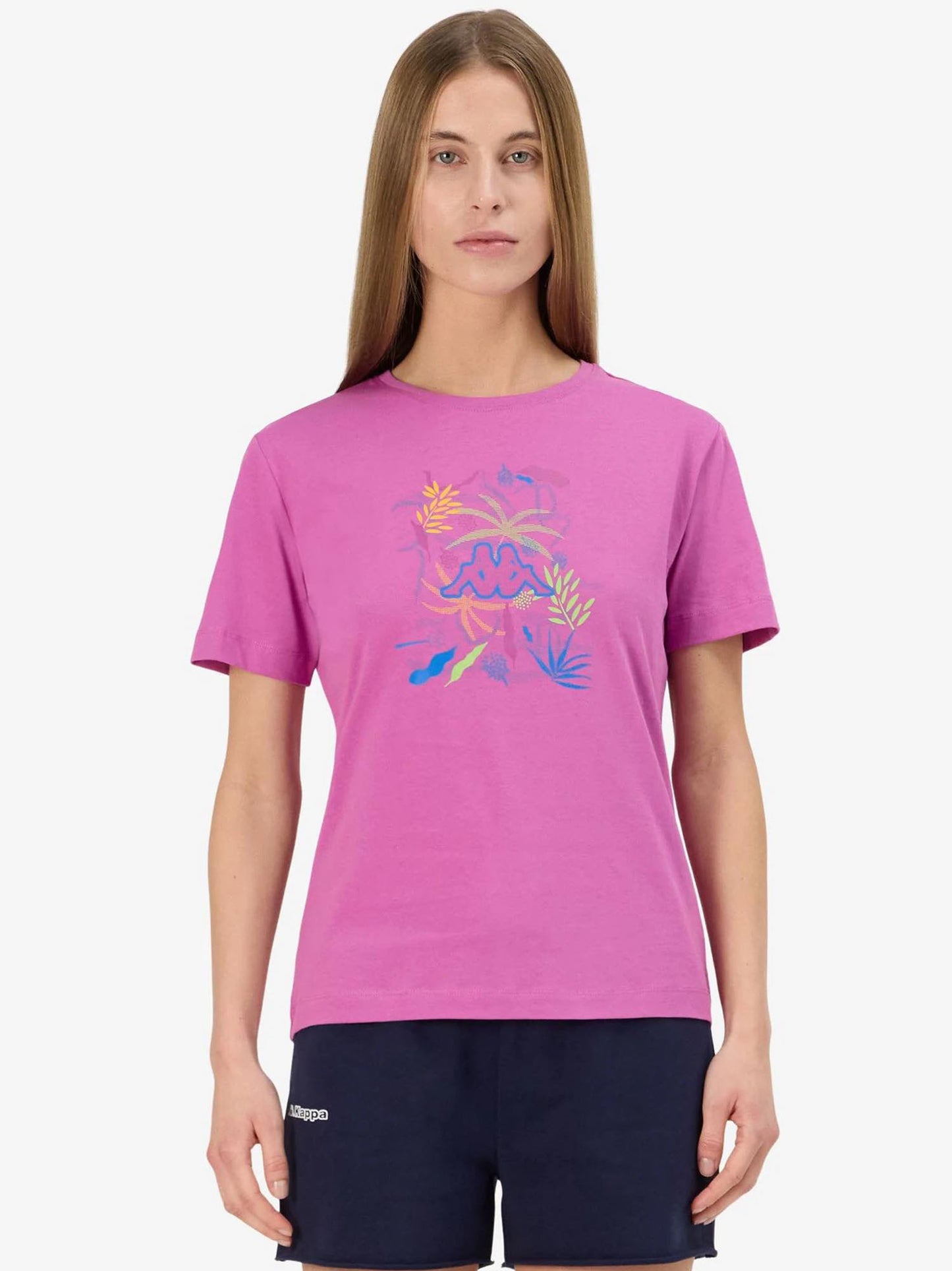 T-SHIRT LOGO GAMINO KAPPA DONNA FUXIA
