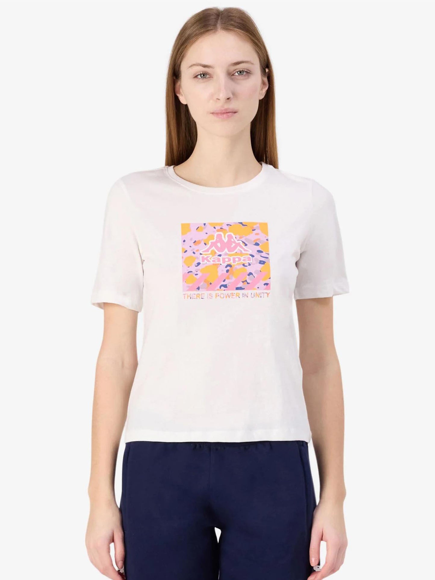 T-SHIRT CON STAMPA KAPPA DONNA BIANCO