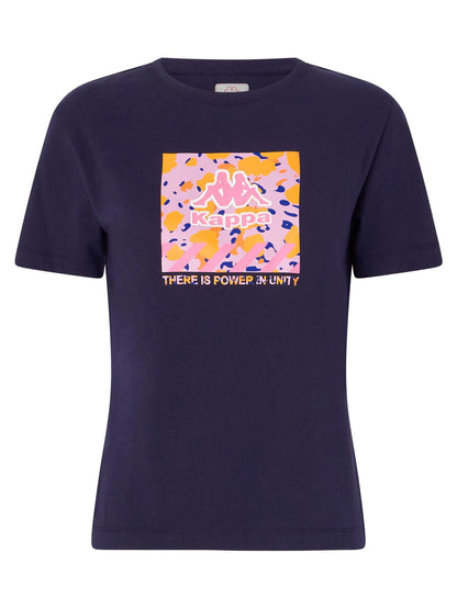 T-SHIRT CON STAMPA KAPPA DONNA BLU