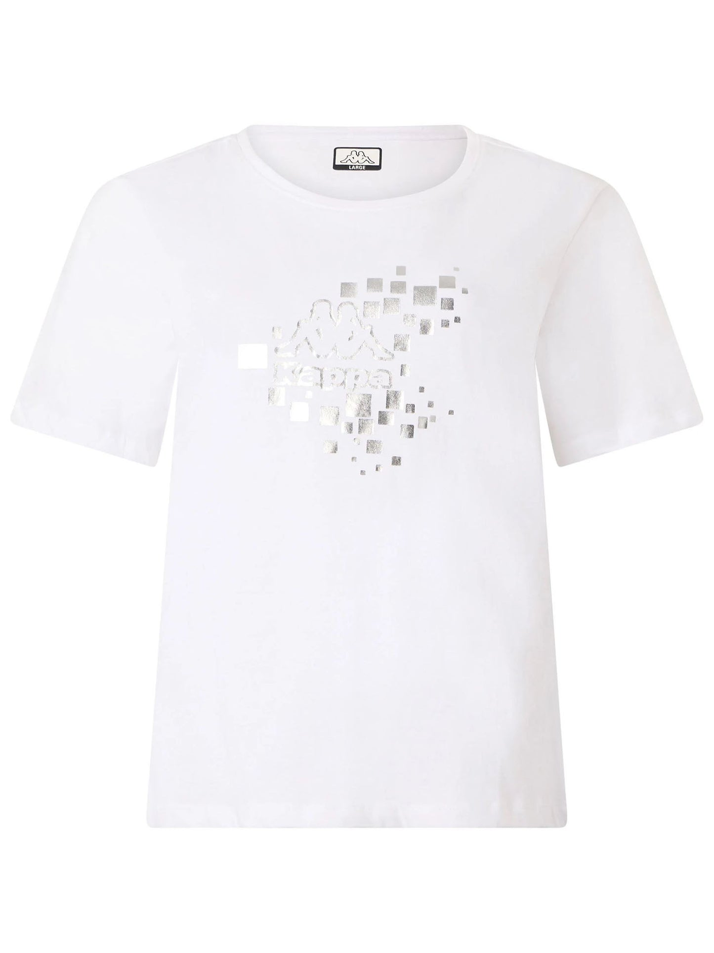 T-SHIRT CON STAMPA LAMINATA KAPPA DONNA BIANCO