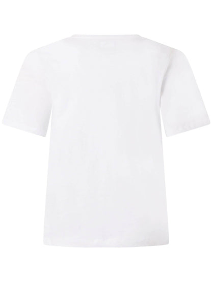T-SHIRT CON STAMPA LAMINATA KAPPA DONNA BIANCO