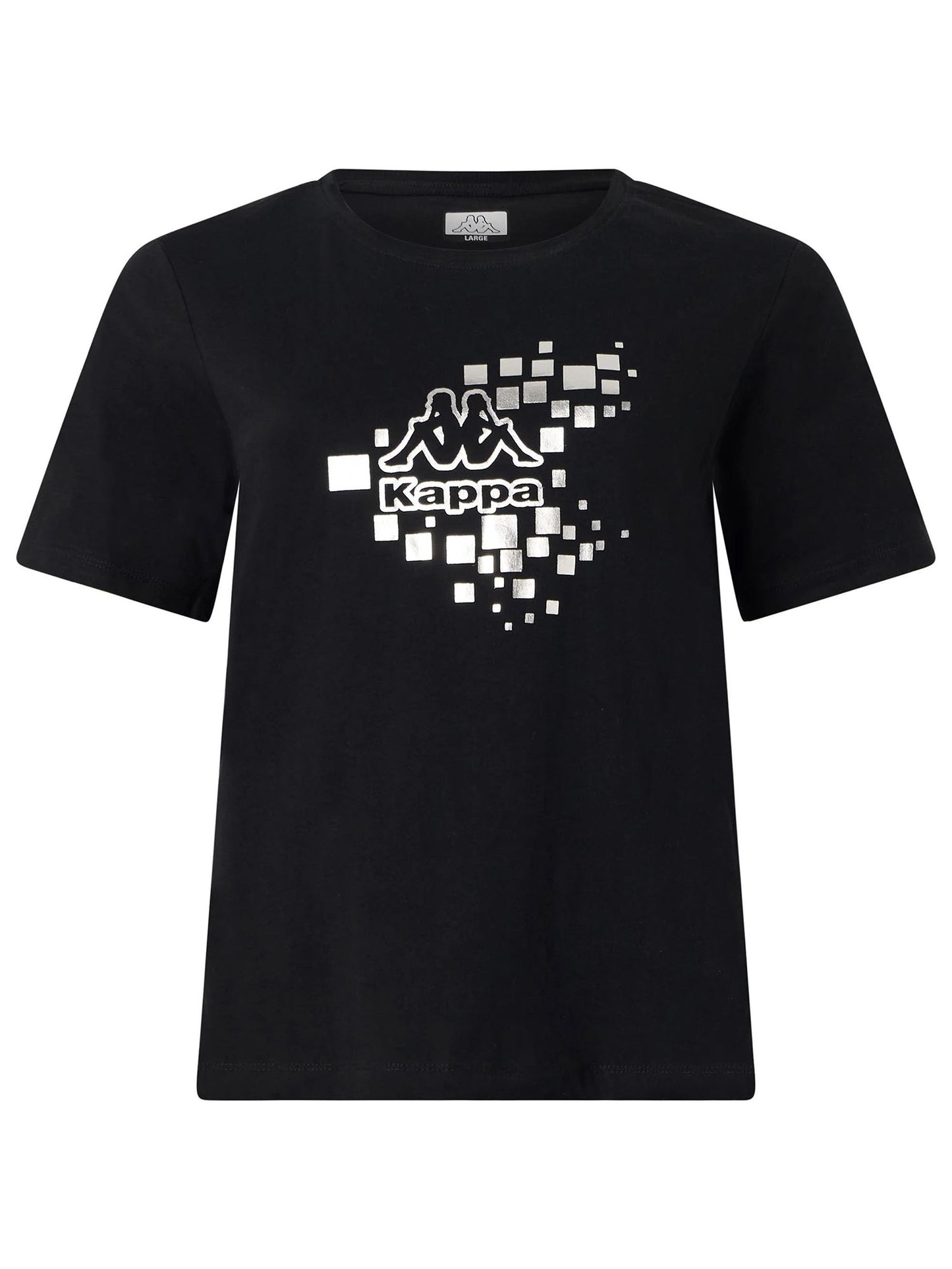 T-SHIRT CON STAMPA LAMINATA KAPPA DONNA NERO