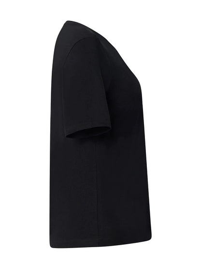 T-SHIRT CON STAMPA LAMINATA KAPPA DONNA NERO