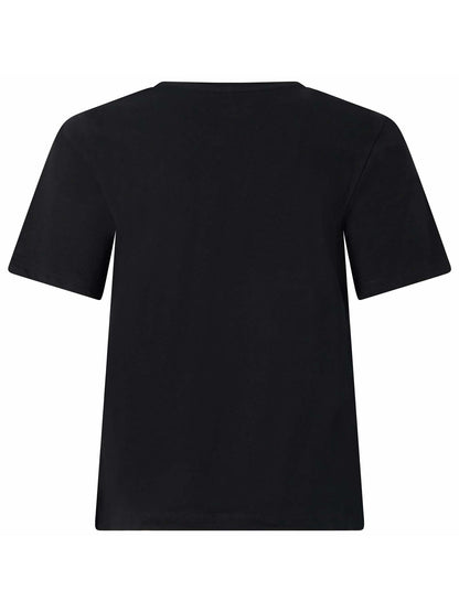 T-SHIRT CON STAMPA LAMINATA KAPPA DONNA NERO