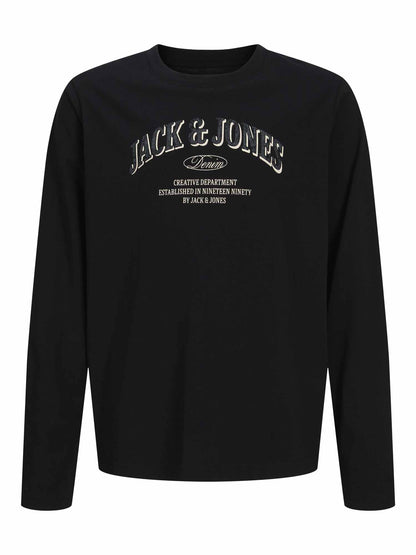 Jack&Jones Jr Denver, t-shirt a maniche lunghe da Bambino nero