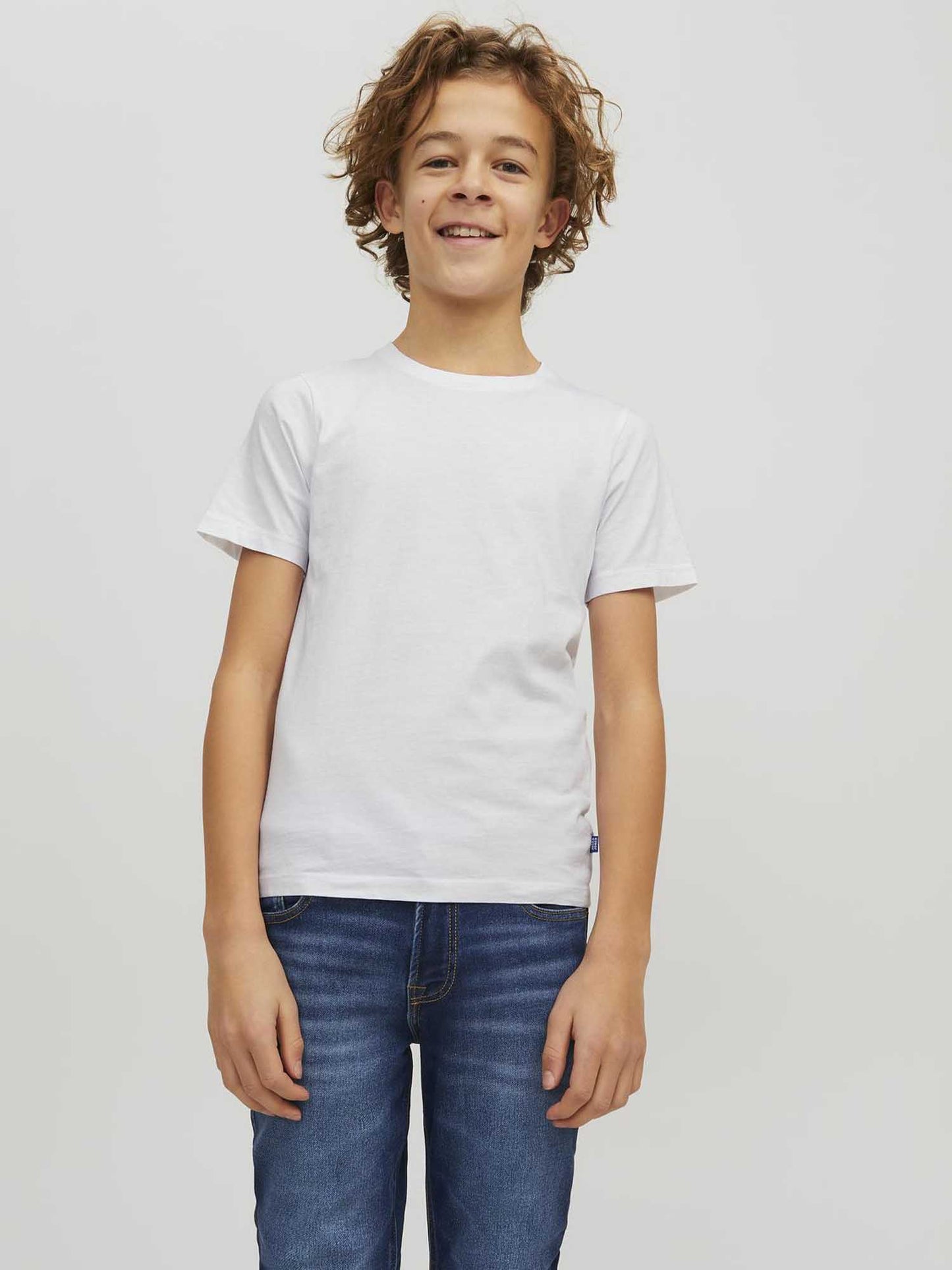 T-SHIRT GIROCOLLO BASIC JACK&JONES DA BAMBINO BIANCO