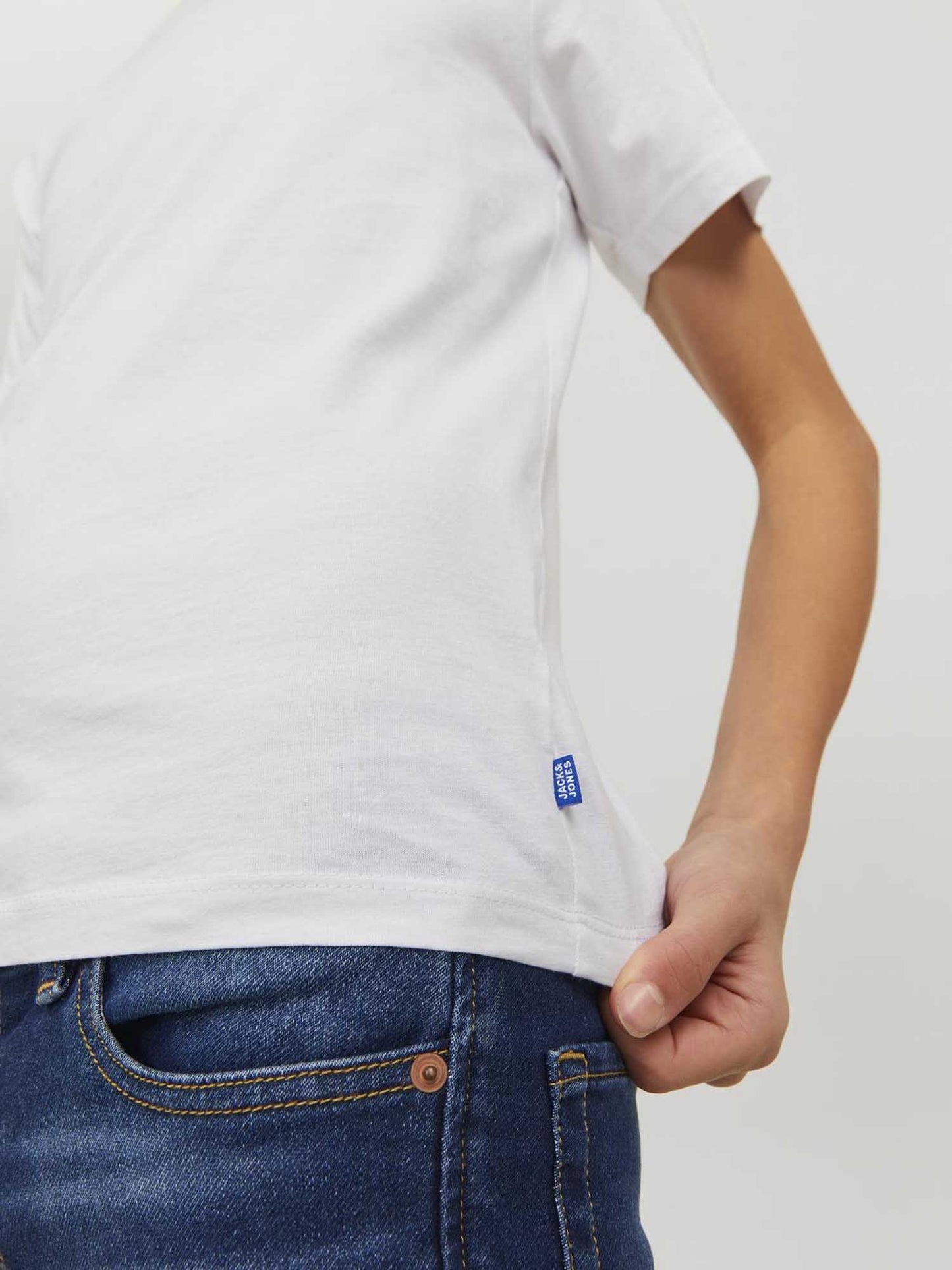 T-SHIRT GIROCOLLO BASIC JACK&JONES DA BAMBINO BIANCO