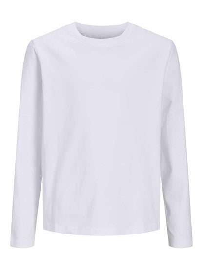 Jack&Jones Jr Organic, t-shirt a maniche lunghe da bambino bianca