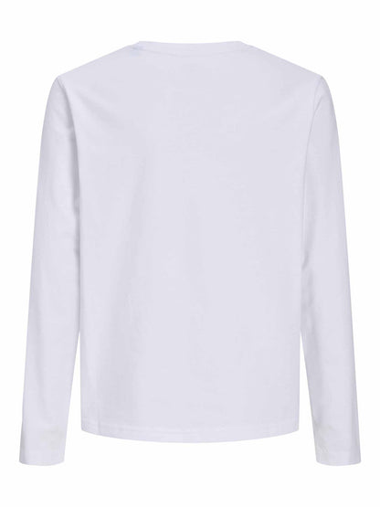 Jack&Jones Jr Organic, t-shirt a maniche lunghe da bambino bianca