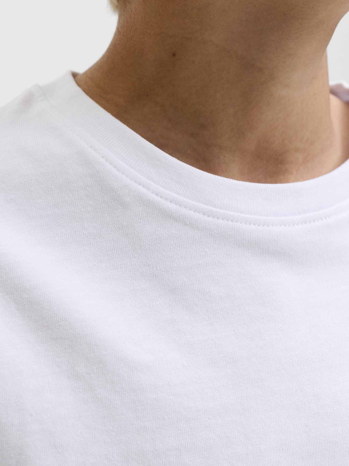 Jack&Jones Jr Organic, t-shirt a maniche lunghe da bambino bianca