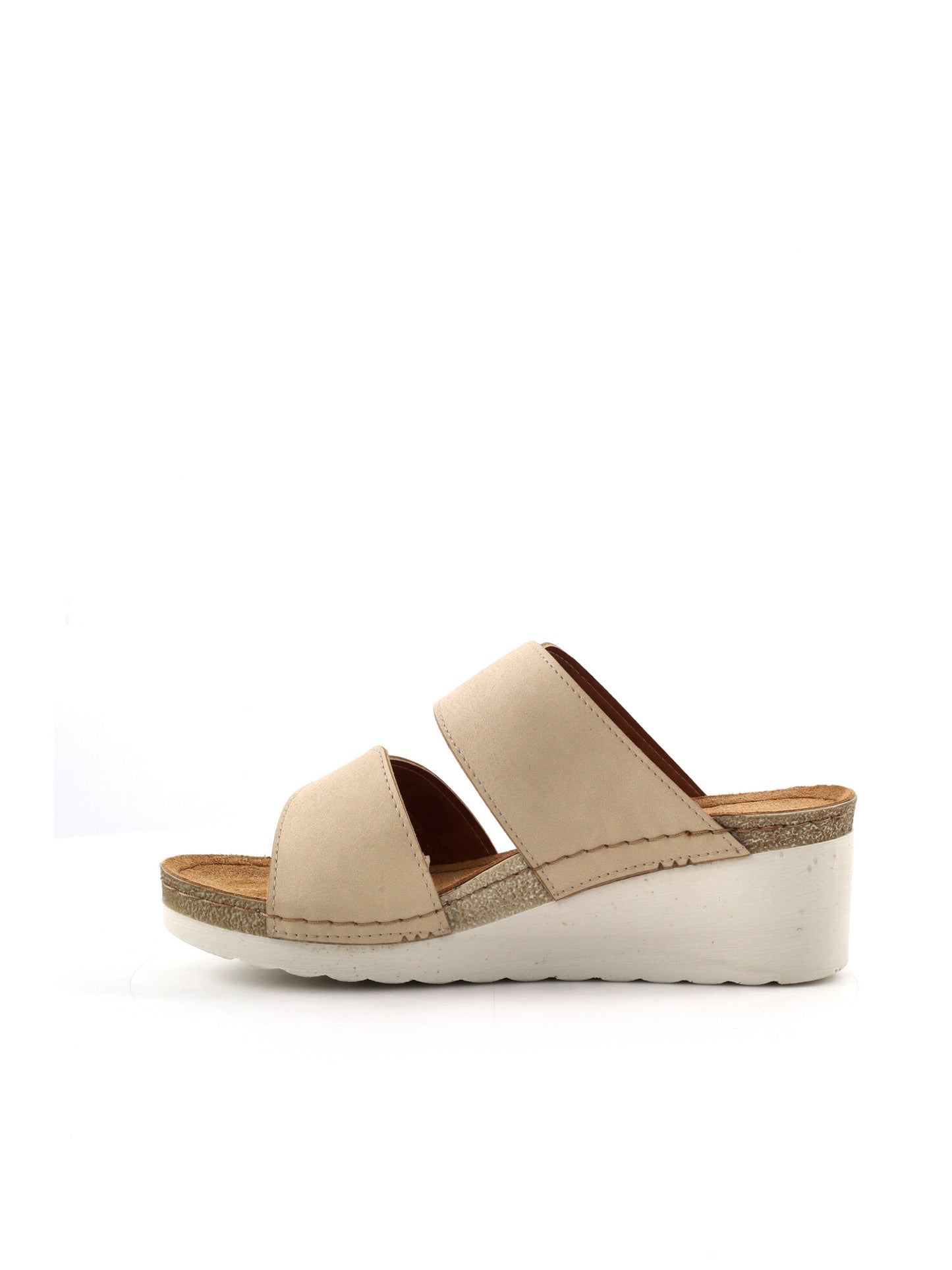 Tiglio Ciabatte donna Tropea beige con risvolto in eco-pelliccia