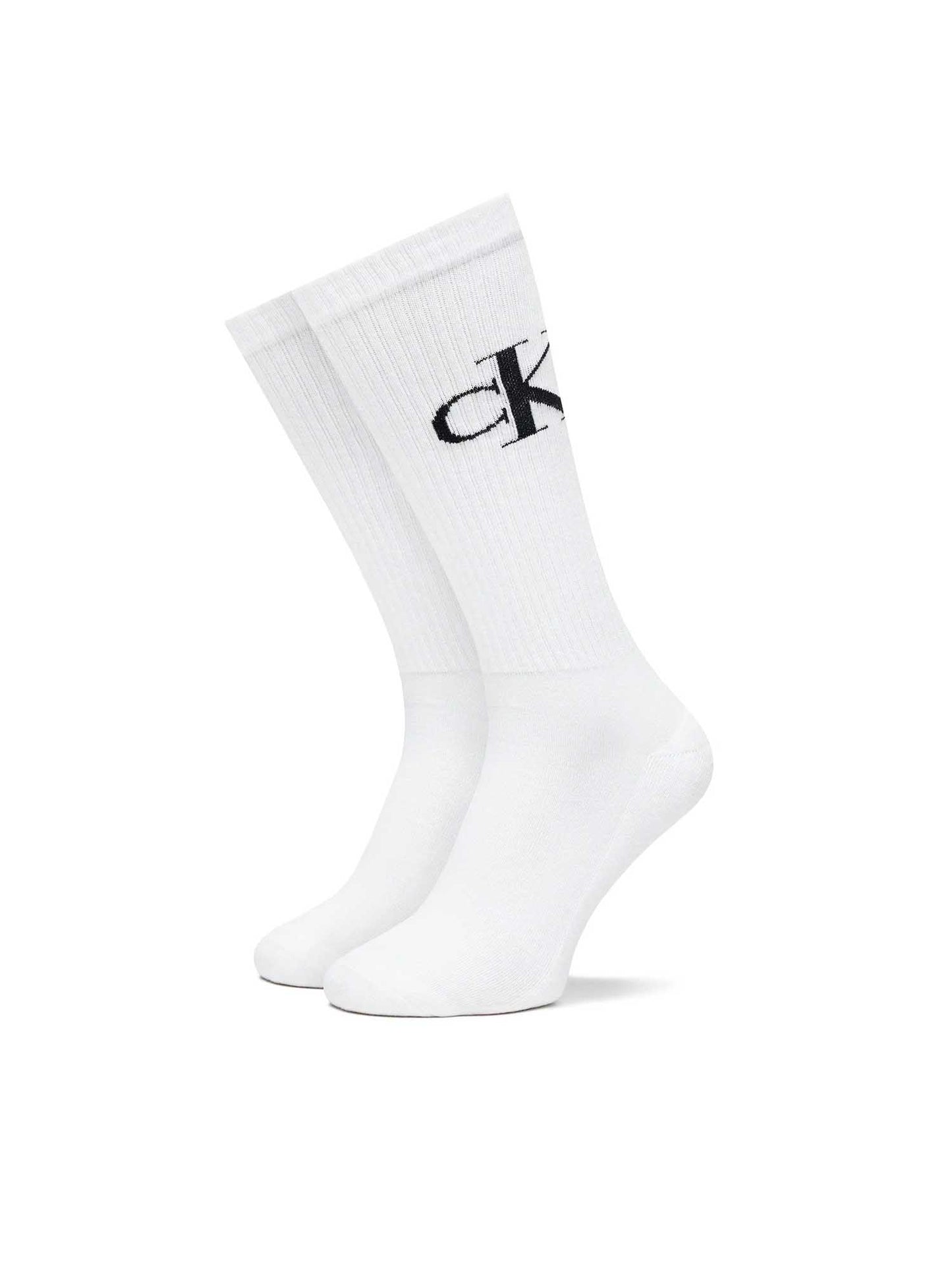 Set da 2 paia di calze alte bianche Calvin Klein da uomo