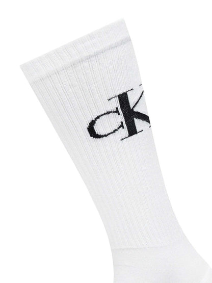 Set da 2 paia di calze alte bianche Calvin Klein da uomo