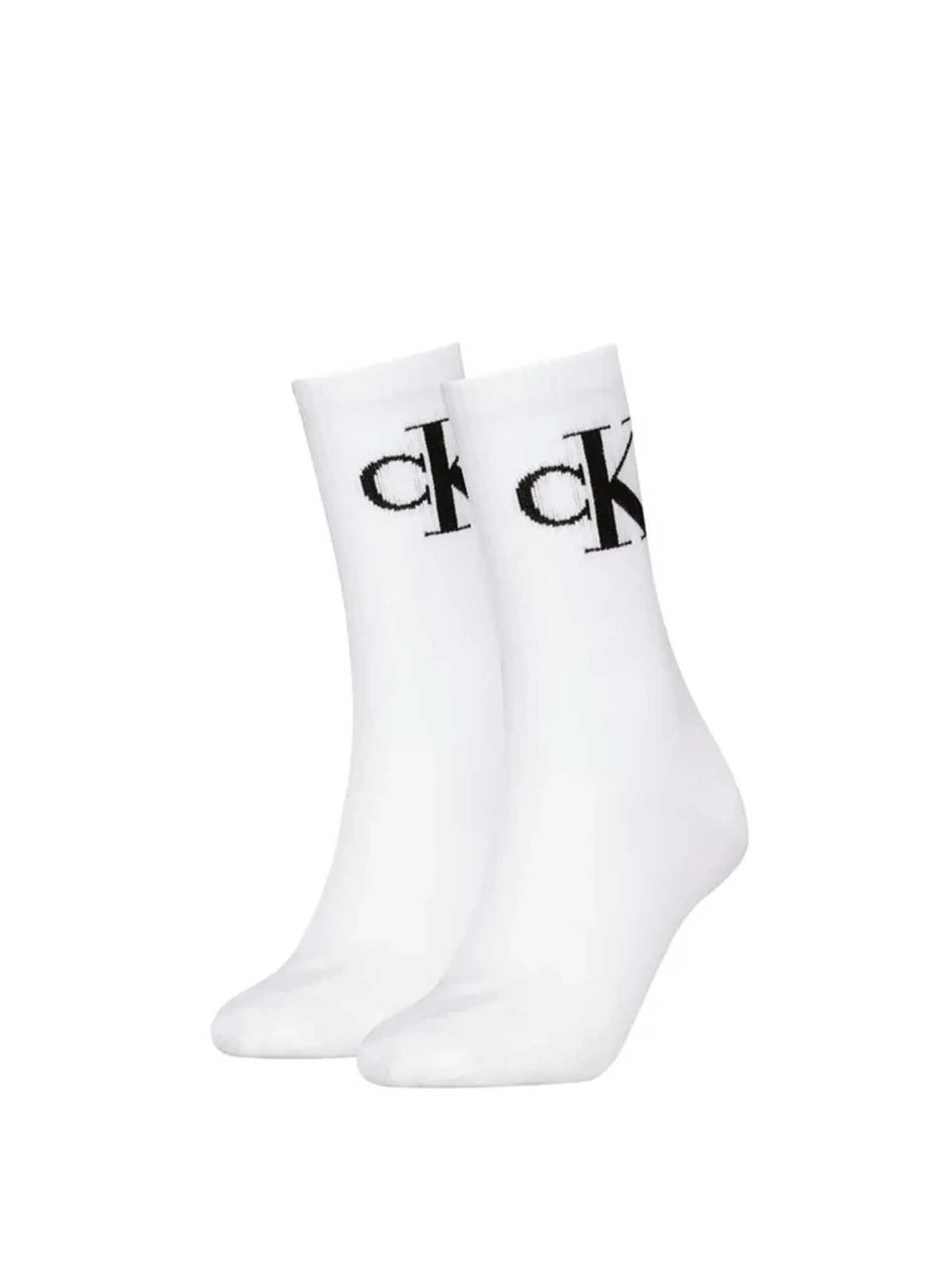 Calze alte da donna bianche Calvin Klein Jeans in cotone