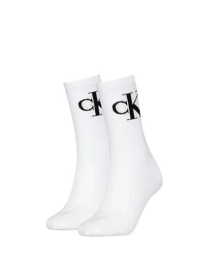 Calze alte da donna bianche Calvin Klein Jeans in cotone