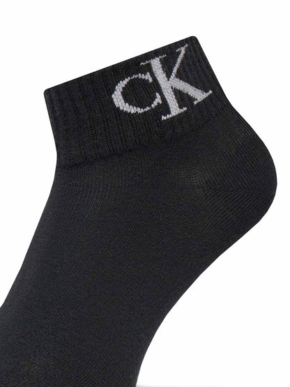 Calze Calvin Klein Jeans quarter nere in confezione da 2 paia unisex