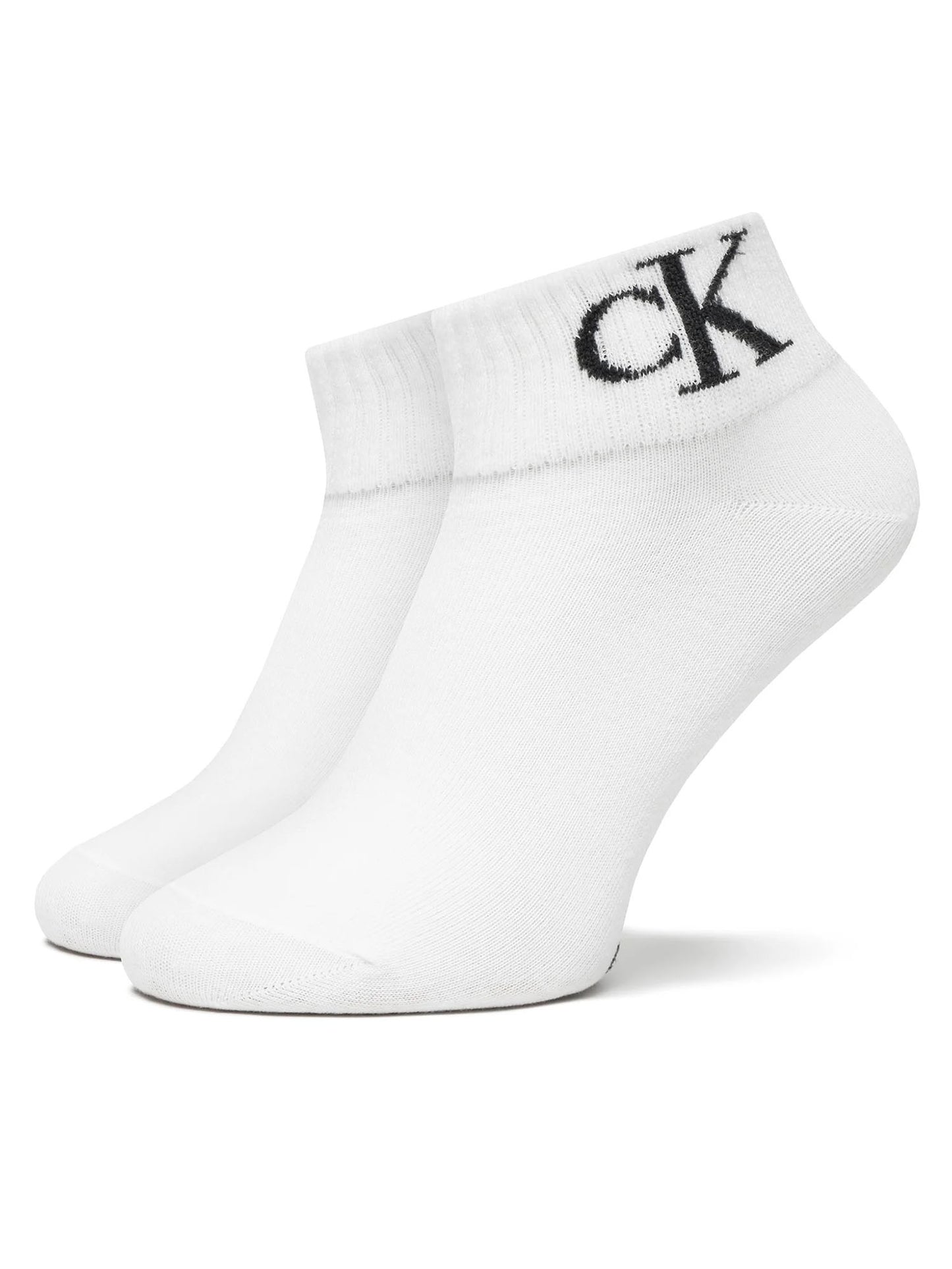 Set da 2 paia di calze quarter bianche Calvin Klein Jeans da donna