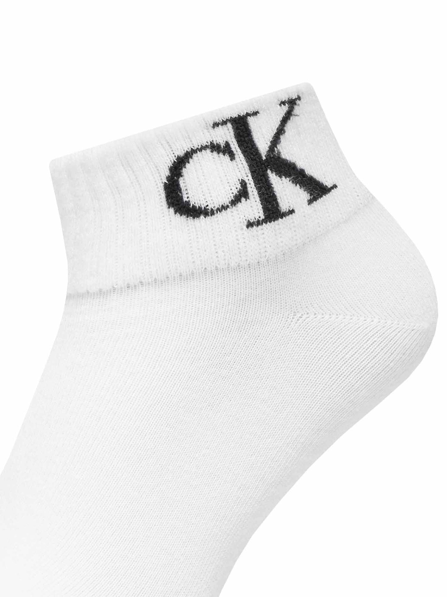 Set da 2 paia di calze quarter bianche Calvin Klein Jeans da donna