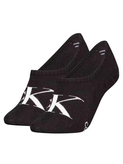Calzini donna Calvin Klein Footie High Cut neri in cotone