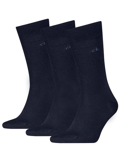 Set da 3 paia di calzini alti blu da uomo Calvin Klein