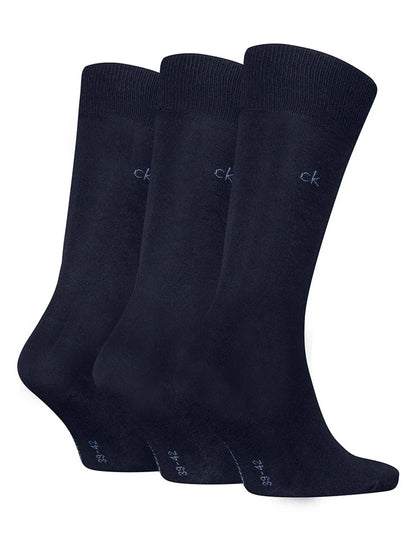 Set da 3 paia di calzini alti blu da uomo Calvin Klein
