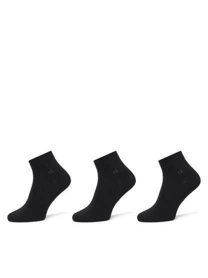 Set da 3 paia di calzini quarter neri da uomo Calvin Klein