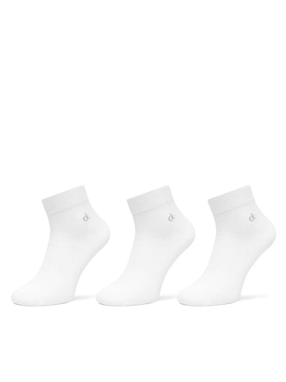 Set da 3 paia di calzini quarter bianchi da uomo Calvin Klein