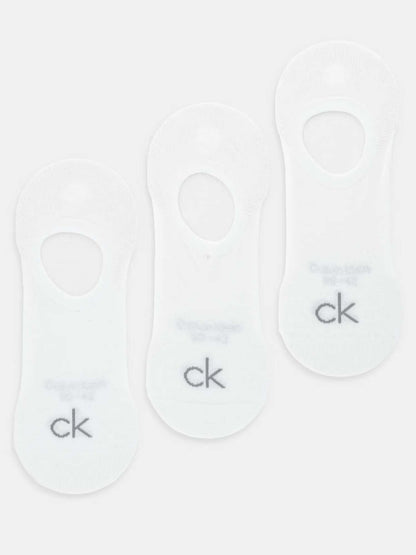 Ck footie high cut 3 calze da unisex bianco