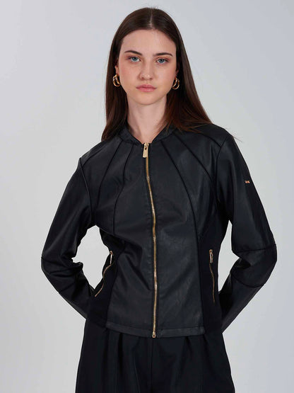 GIACCA IN ECOPELLE YES ZEE RAGAZZA - NERO