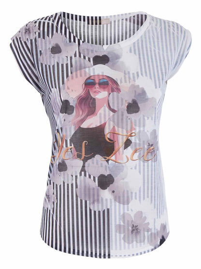T-SHIRT CON STAMPA YES ZEE DONNA NERO