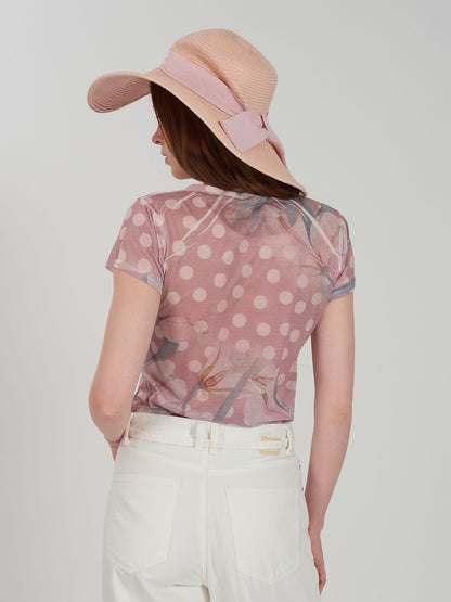 T-SHIRT CON STAMPA YES ZEE DONNA ROSA