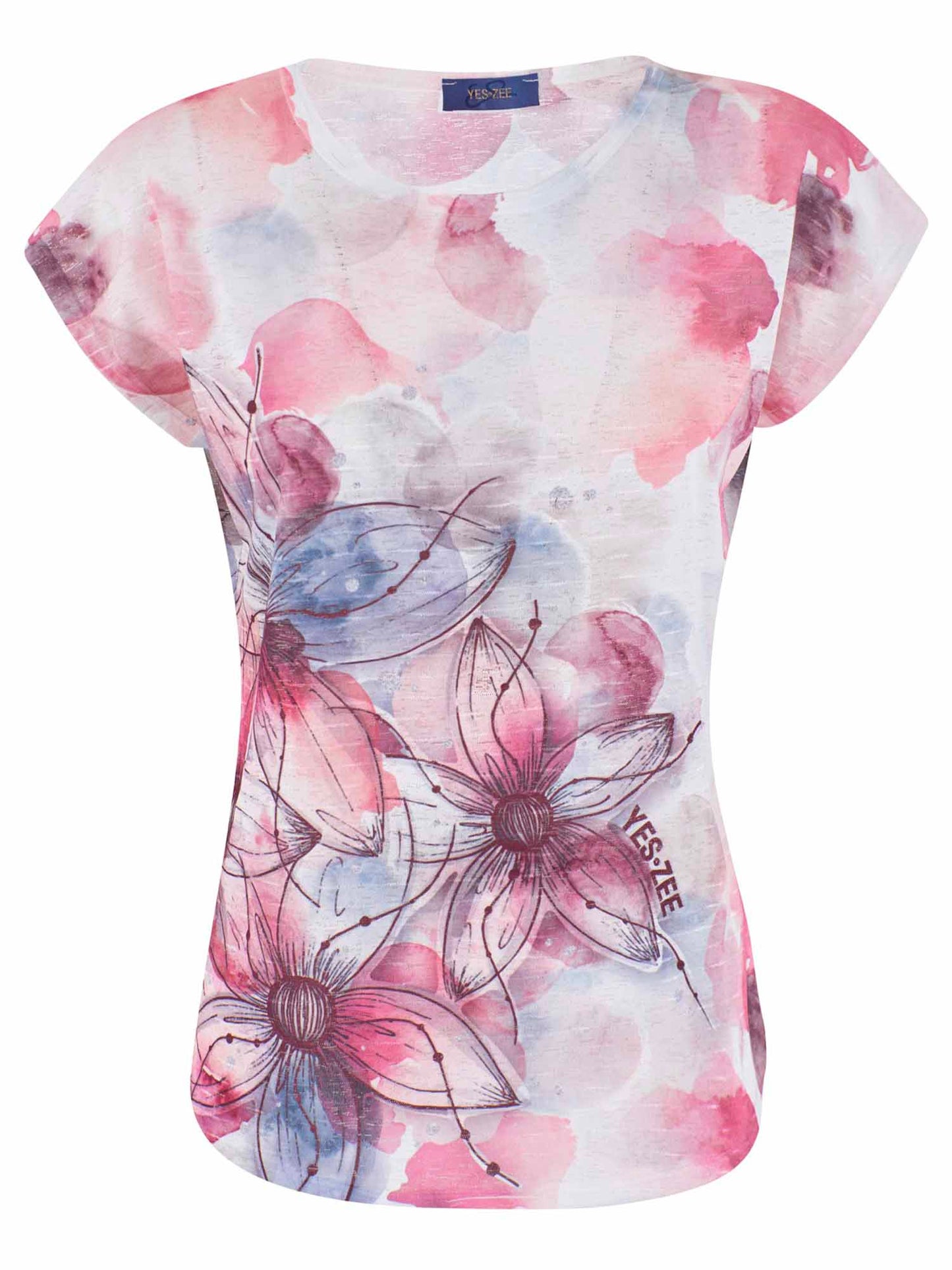 T-SHIRT CON STAMPA YES ZEE DONNA ROSA