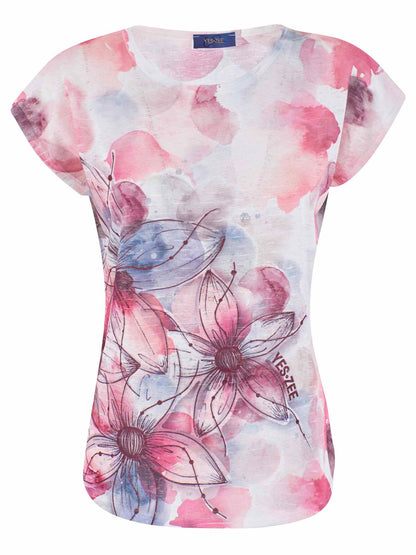 T-SHIRT CON STAMPA YES ZEE DONNA ROSA