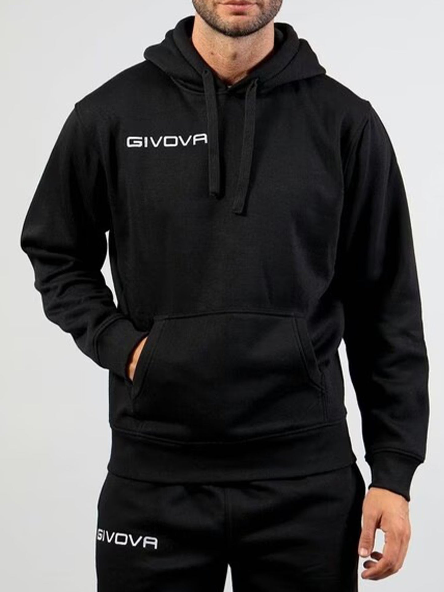 FELPA CON CAPPUCCIO GIVOVA UNISEX NERO