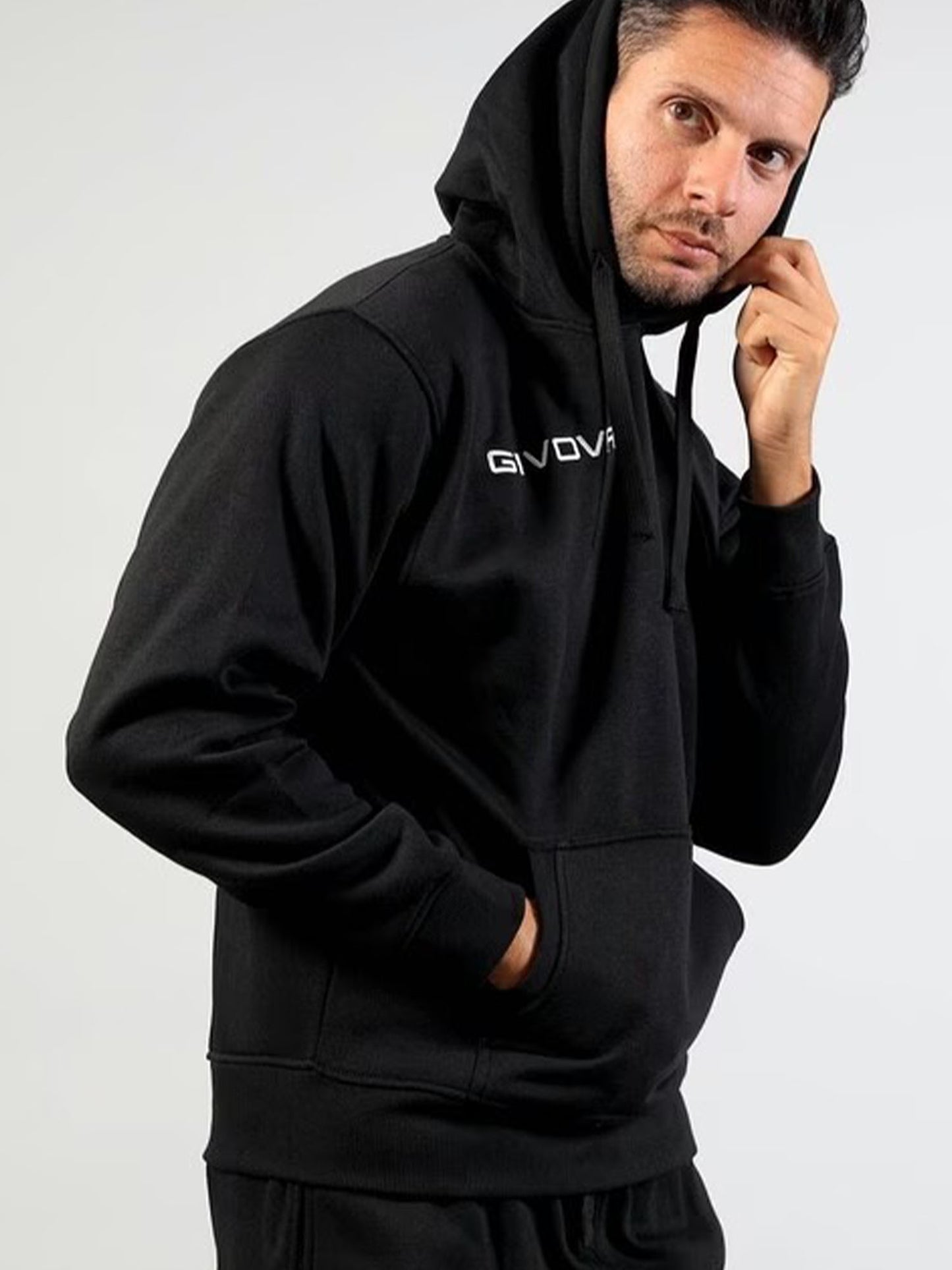 FELPA CON CAPPUCCIO GIVOVA UNISEX NERO