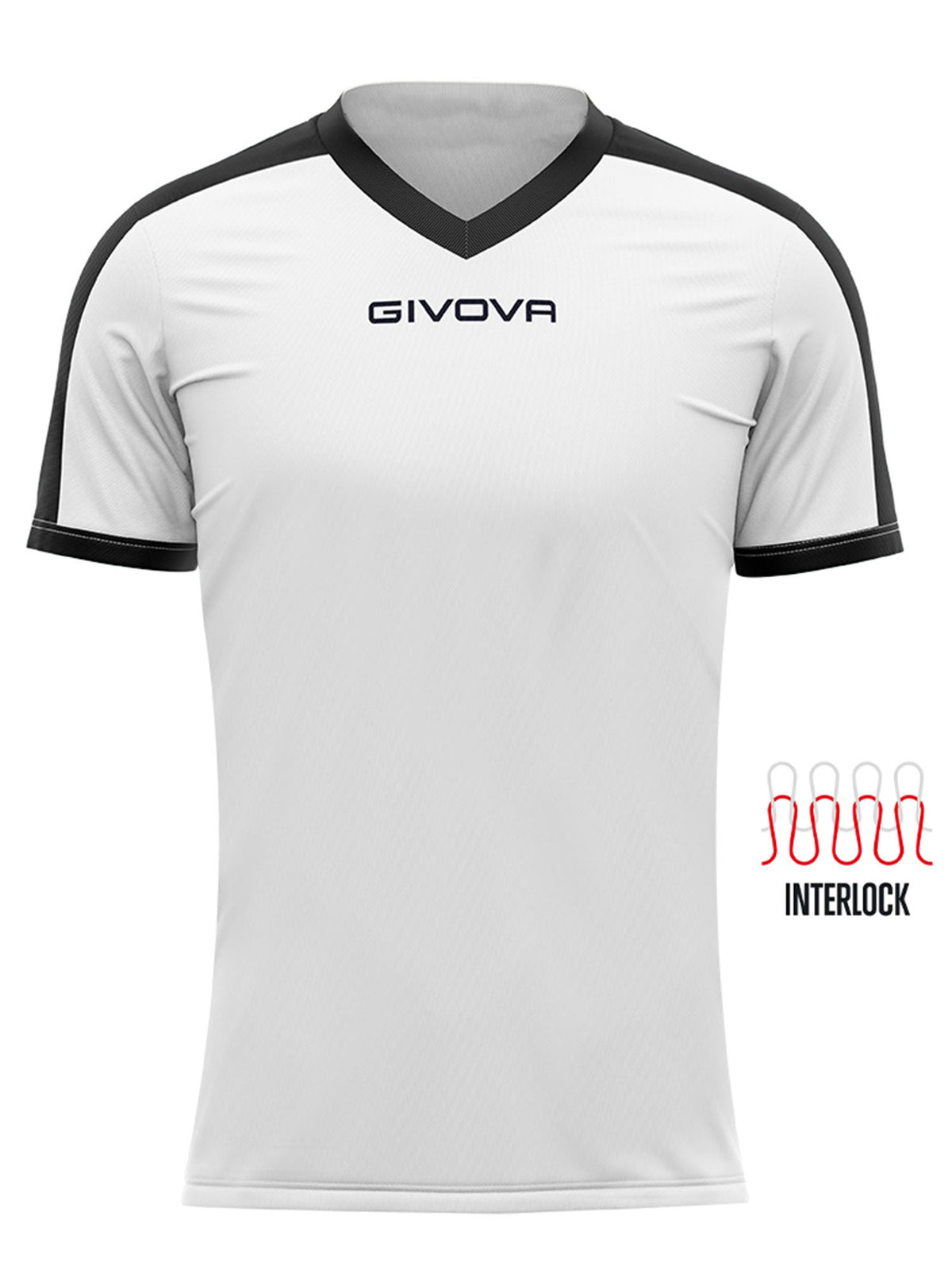 Givova shirt revolut t-shirt mm calcio da uomo bianco-nero