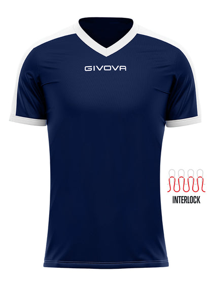T-SHIRT REVOLUTION INTERLOCK GIVOVA BLU-BIANCO
