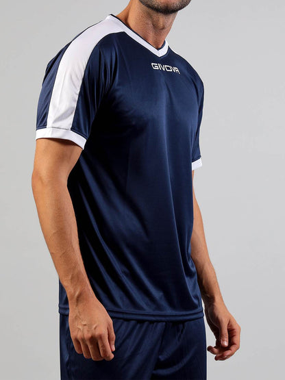 T-SHIRT REVOLUTION INTERLOCK GIVOVA BLU-BIANCO
