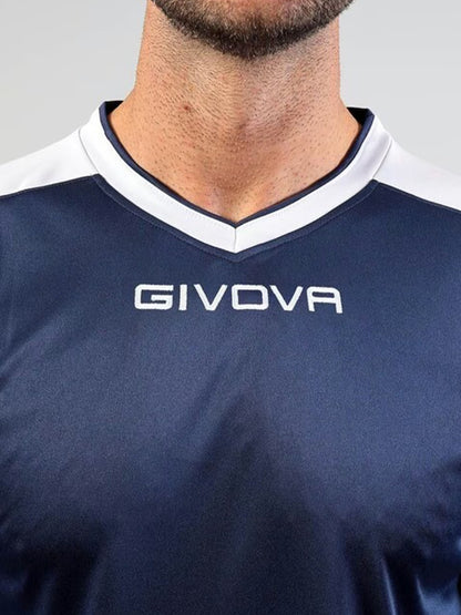 Givova shirt revolut t-shirt mm calcio da uomo blu-bianco
