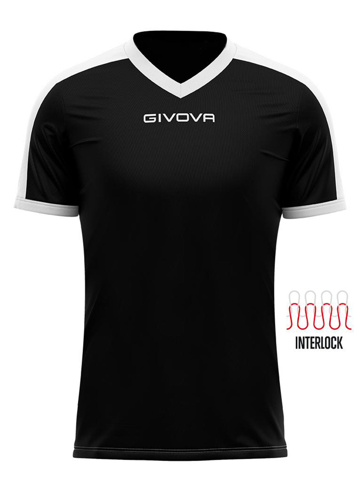 Givova shirt revolut t-shirt mm calcio da uomo nero-bianco