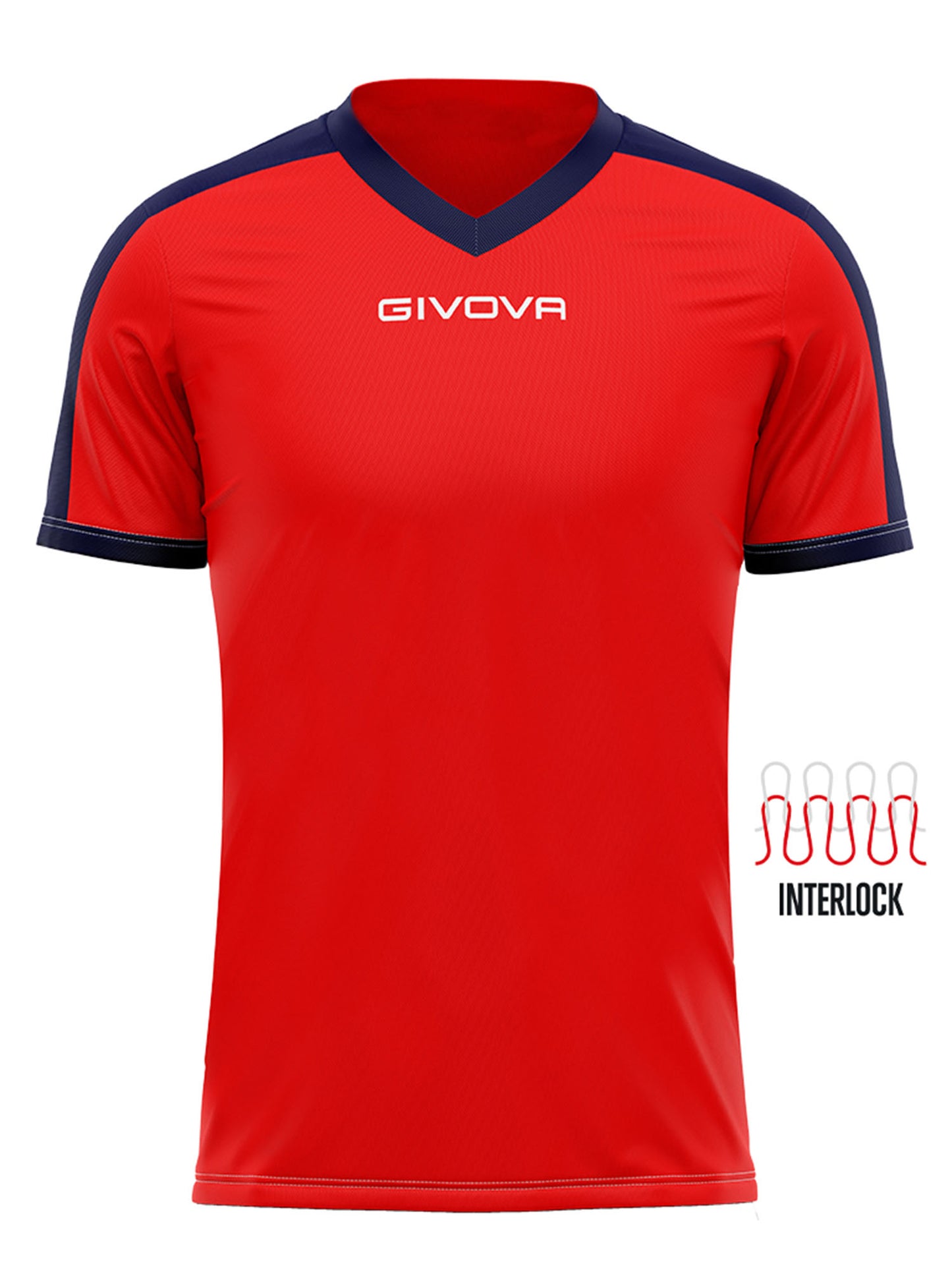 T-SHIRT REVOLUTION INTERLOCK GIVOVA ROSSO BLU