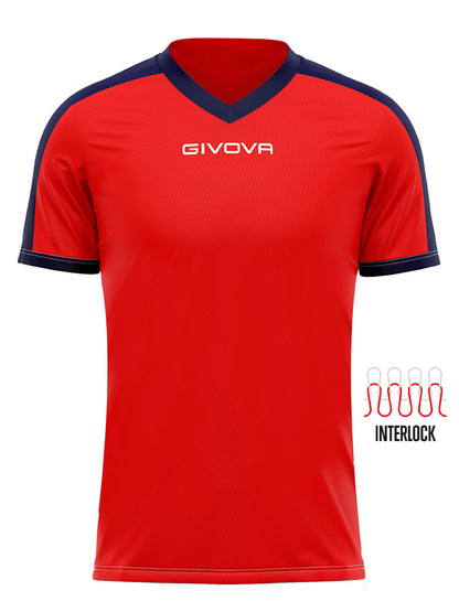 T-SHIRT REVOLUTION INTERLOCK GIVOVA ROSSO BLU