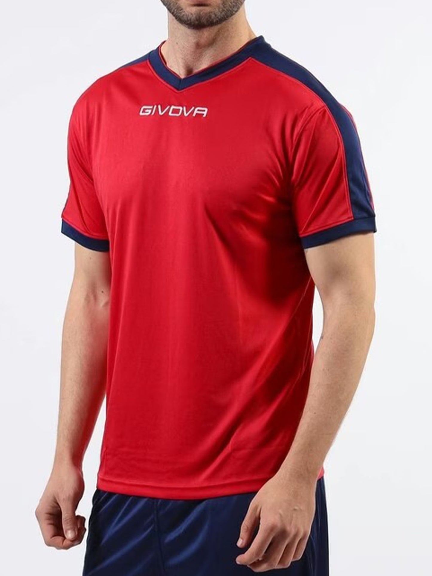 T-SHIRT REVOLUTION INTERLOCK GIVOVA ROSSO BLU