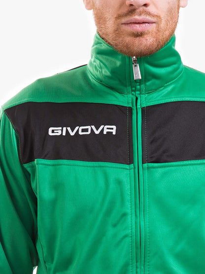 Givova Visa, tuta training uomo verde per uso sportivo