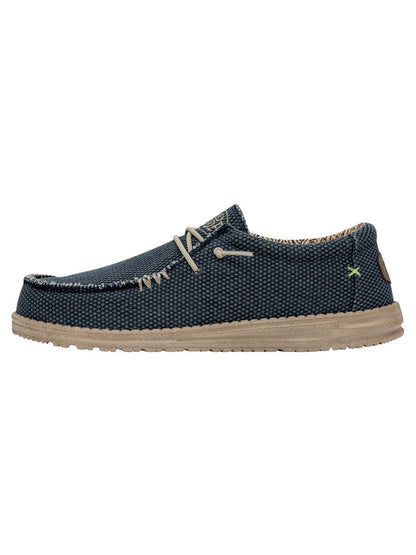 Hey Dude Wally Braided, scarpe slip on da uomo blu con tomaia intrecciata