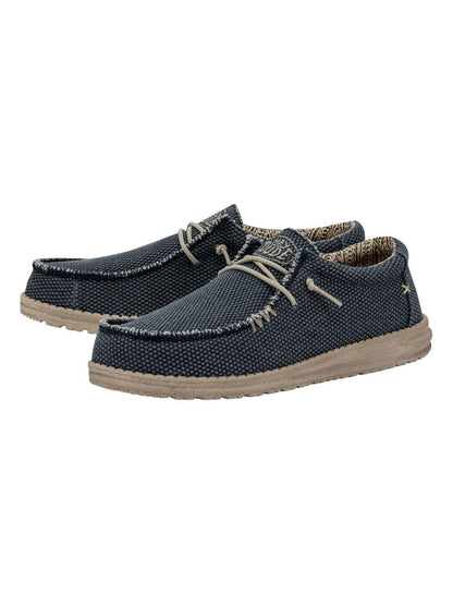 Hey Dude Wally Braided, scarpe slip on da uomo blu con tomaia intrecciata