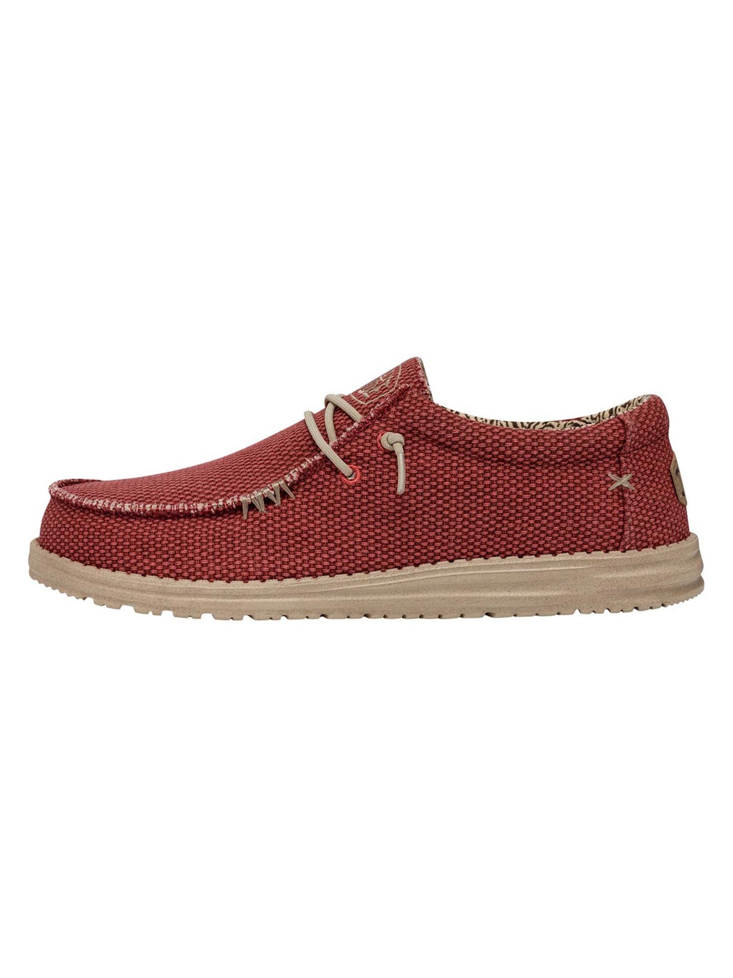 Hey Dude Wally Braided, slip on unisex rosso leggero e traspirante