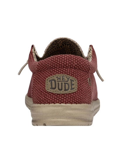 Hey Dude Wally Braided, slip on unisex rosso leggero e traspirante