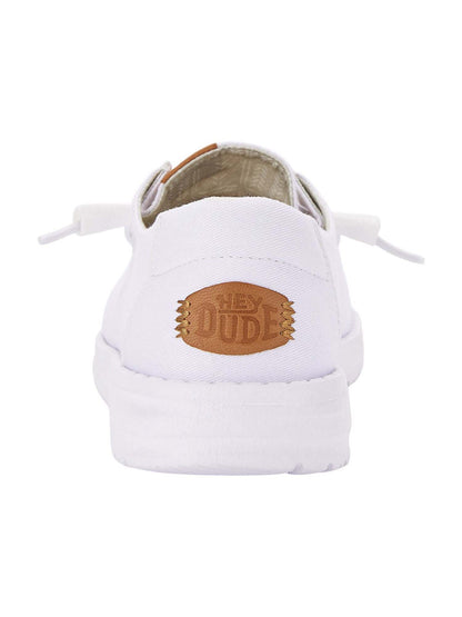 Hey Dude Wendy, slip on unisex in canvas bianco leggere e comode